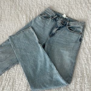 Straight leg denim jeans